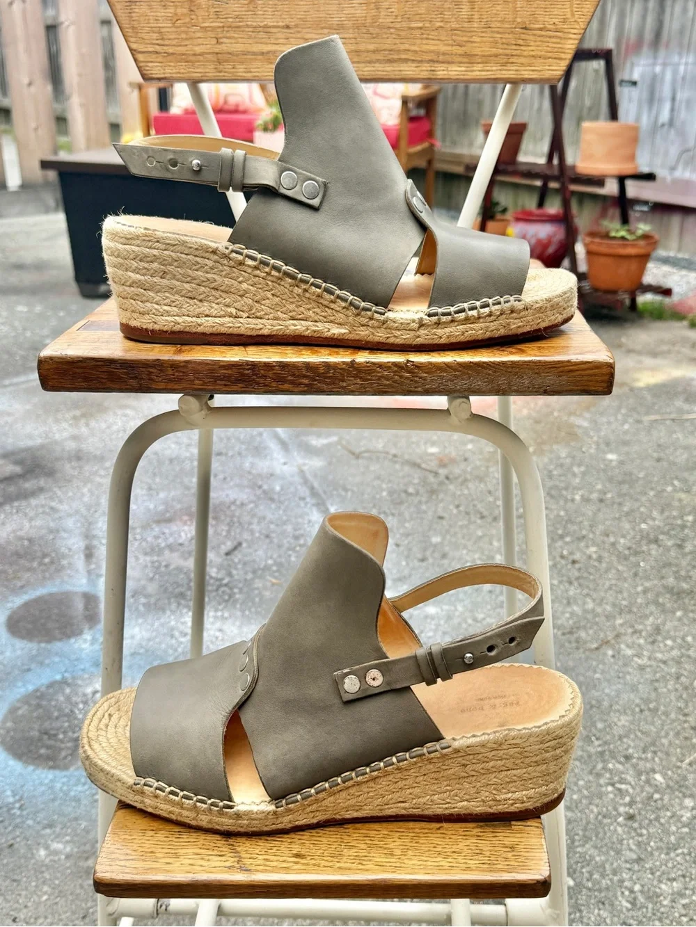rag & bone Sayre Leather Espadrille Wedge Sandal (size IT 41/ US 11)
